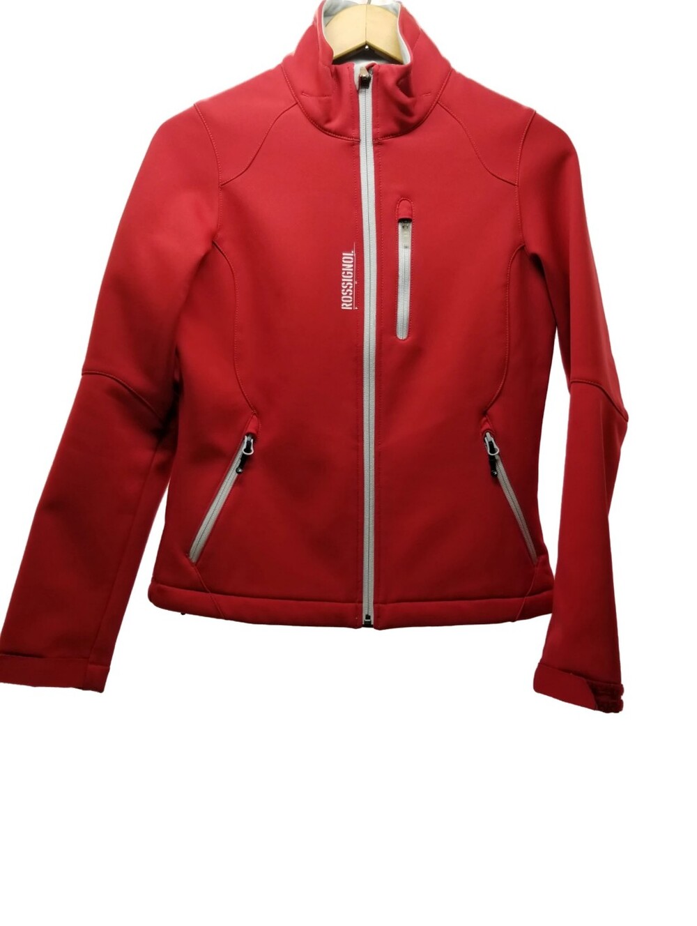 Rossignol Women's 307 Carmin Red Ski Softshell Jacket with White Zippers